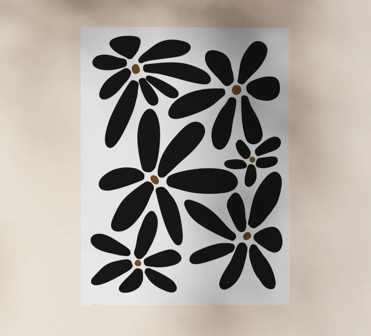 Botanico astratto minimalista Boho bianco nero metà secolo pellicola backlit da This Wild Soul - Illustration