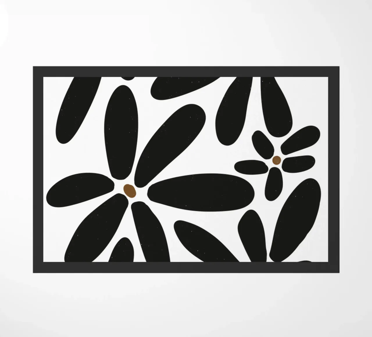 Botanico astratto minimalista Boho bianco nero metà secolo zerbino da This Wild Soul - Illustration
