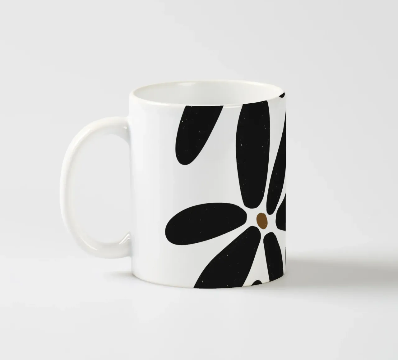 Botanico astratto minimalista Boho bianco nero metà secolo tazza in ceramica da This Wild Soul - Illustration