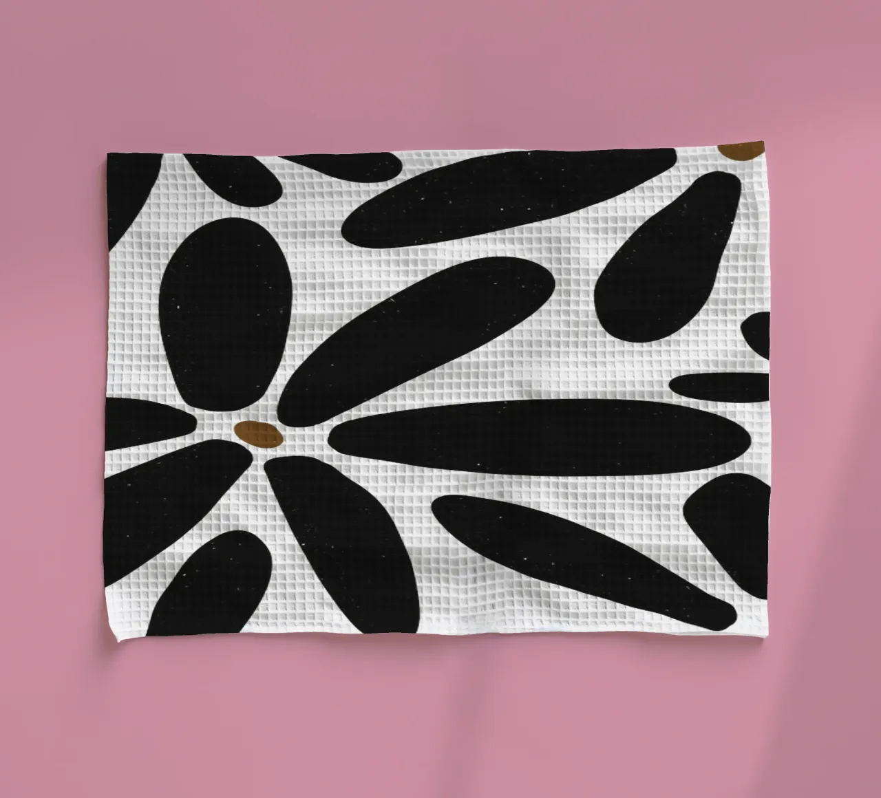 Botanico astratto minimalista Boho bianco nero metà secolo canovaccio da cucina da This Wild Soul - Illustration