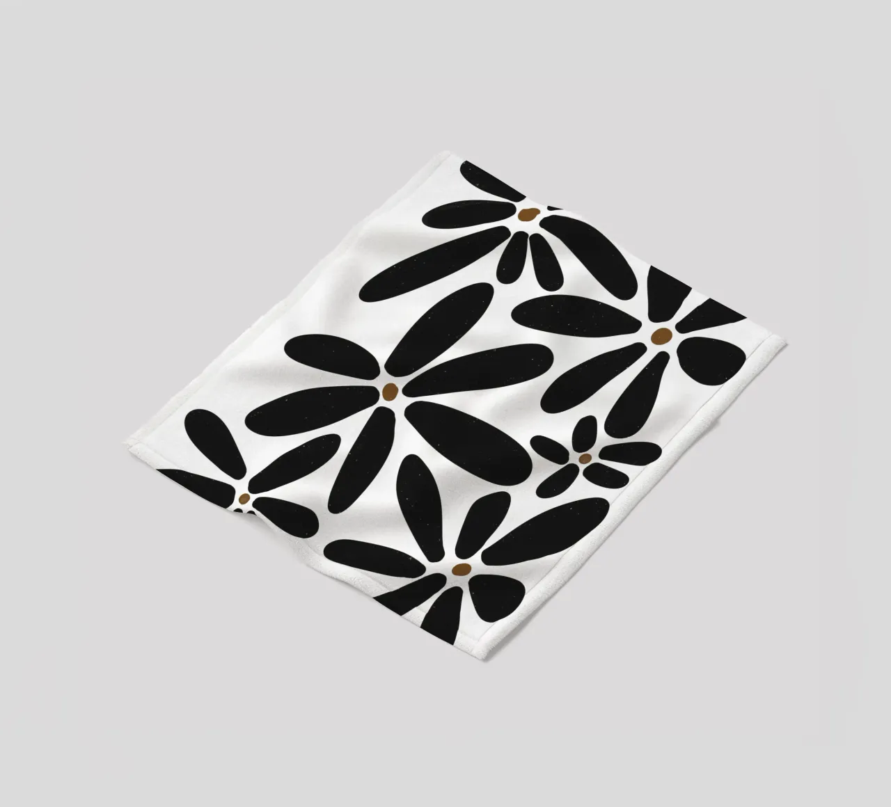 Botanico astratto minimalista Boho bianco nero metà secolo coperta in pile da This Wild Soul - Illustration