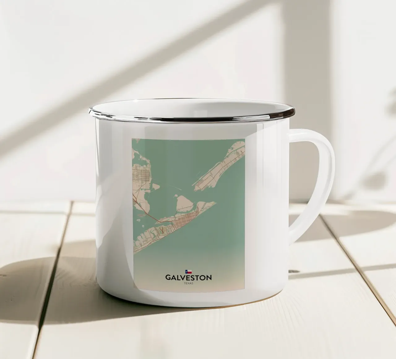 Galveston TX tazza in smalto da Jacob W MICKELSON