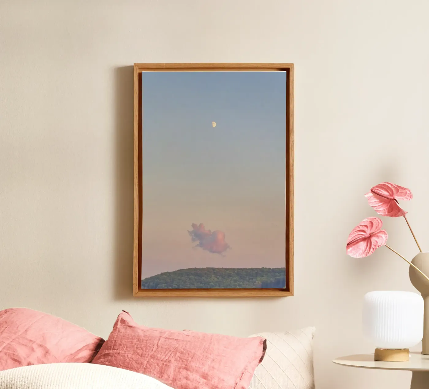Forest Cloud Moon canvas van Nur Mut
