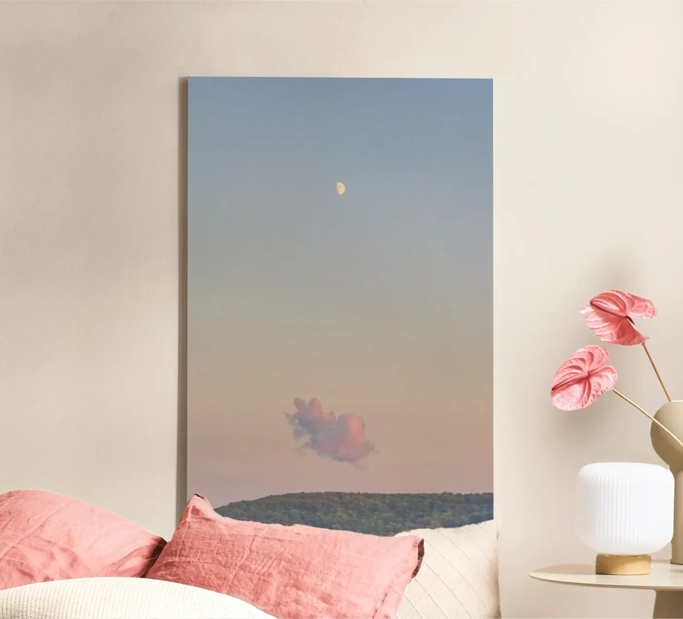 Forest Cloud Moon canvas van Nur Mut