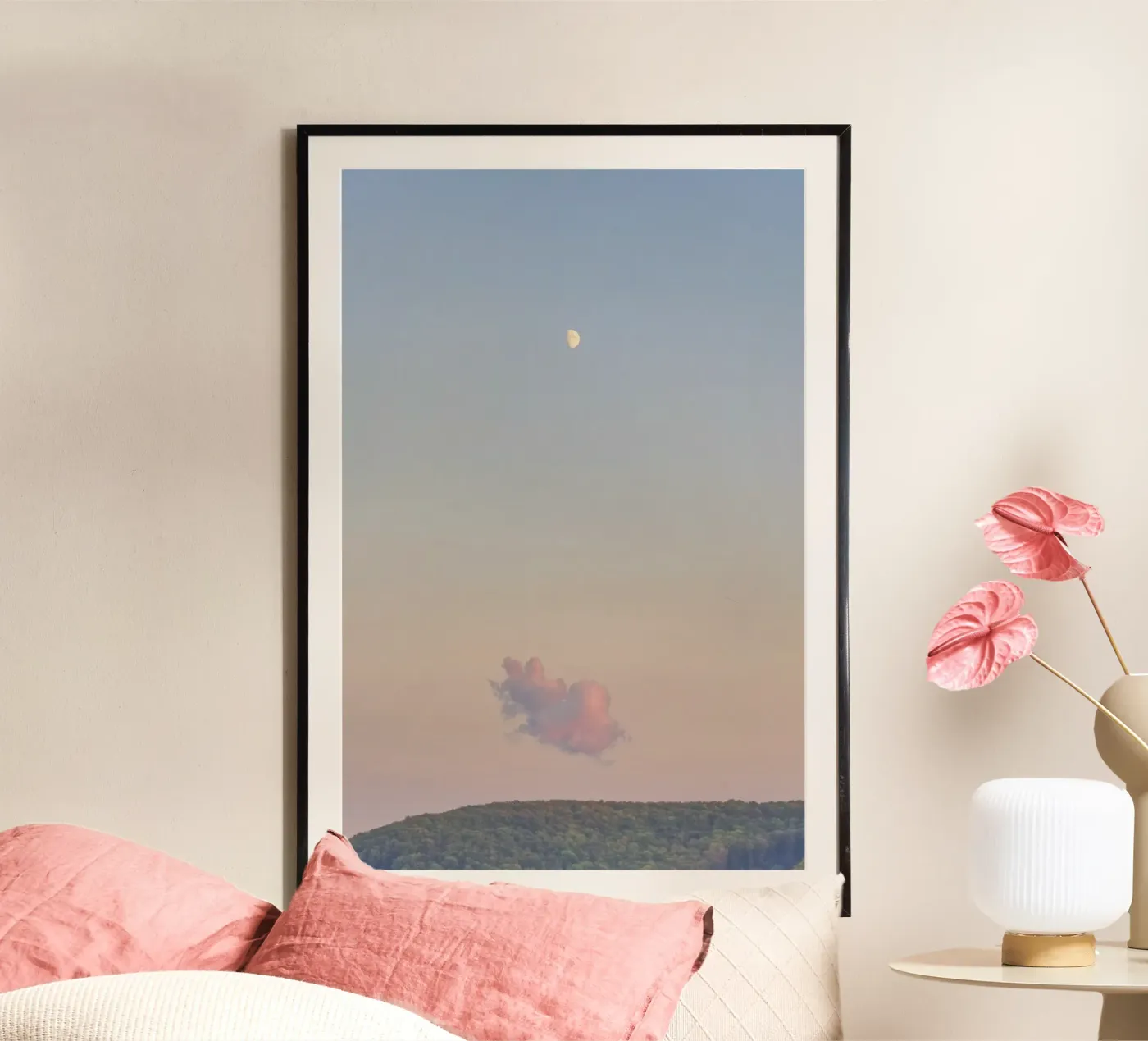 Forest Cloud Moon poster van Nur Mut