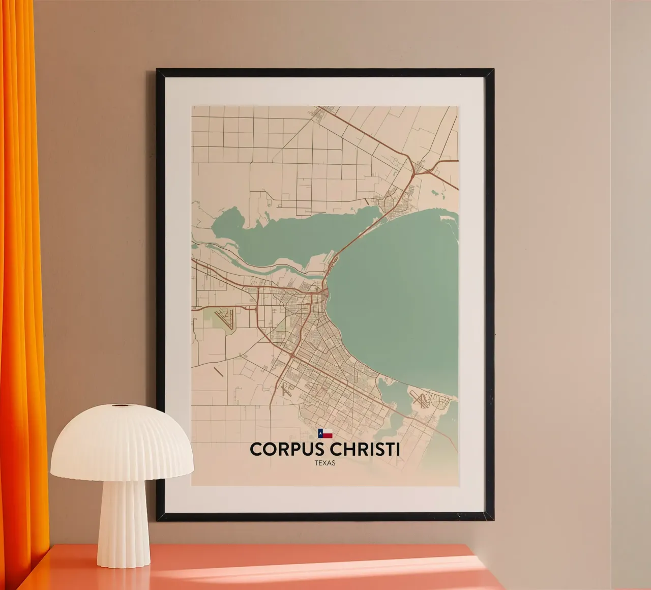 Corpus Christi TX poster con telaio in alluminio da Jacob W MICKELSON