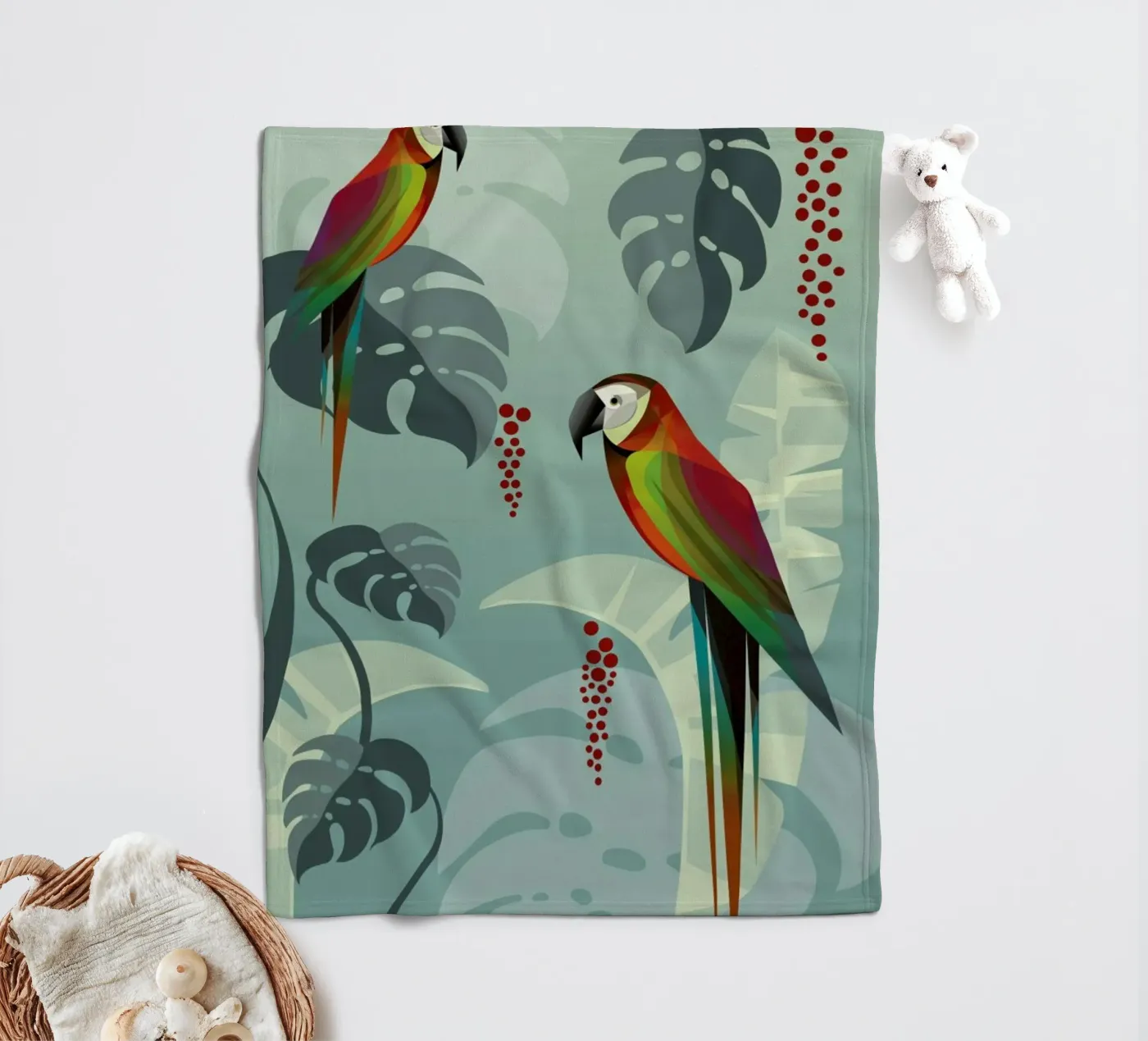 Parrot fleecedeken van Sabrina Ziegenhorn