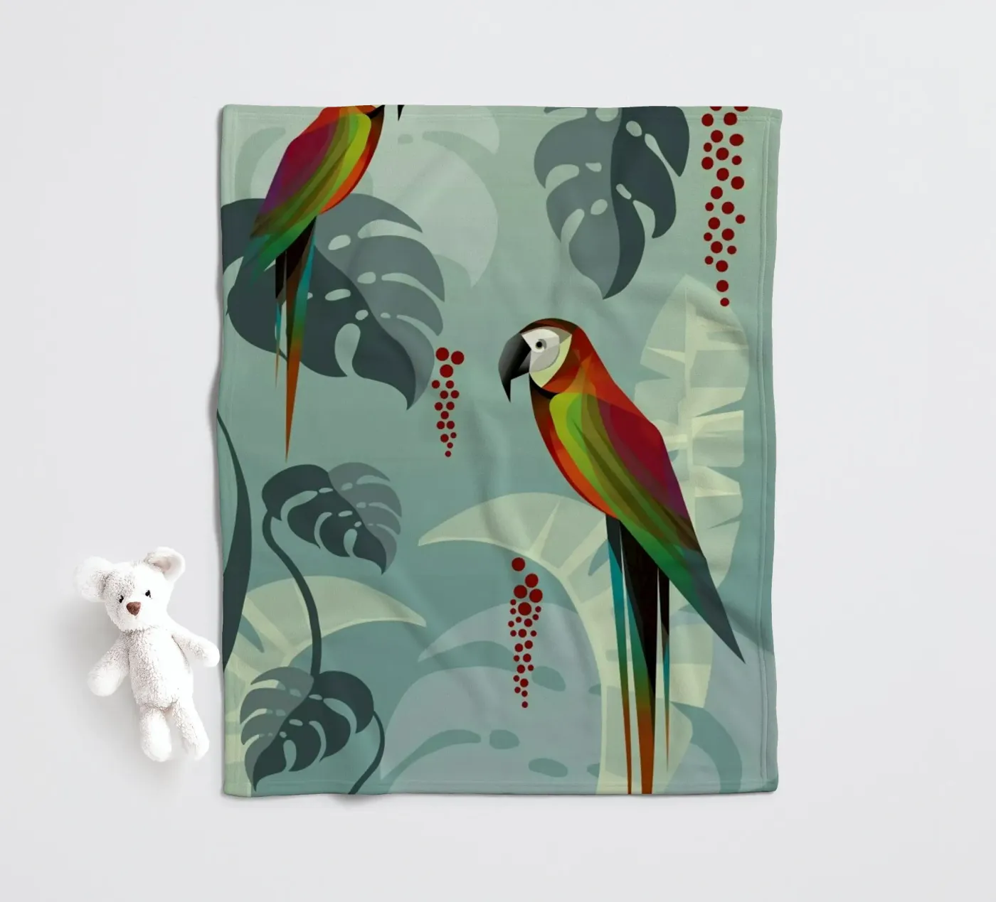 Parrot fleecedeken van Sabrina Ziegenhorn