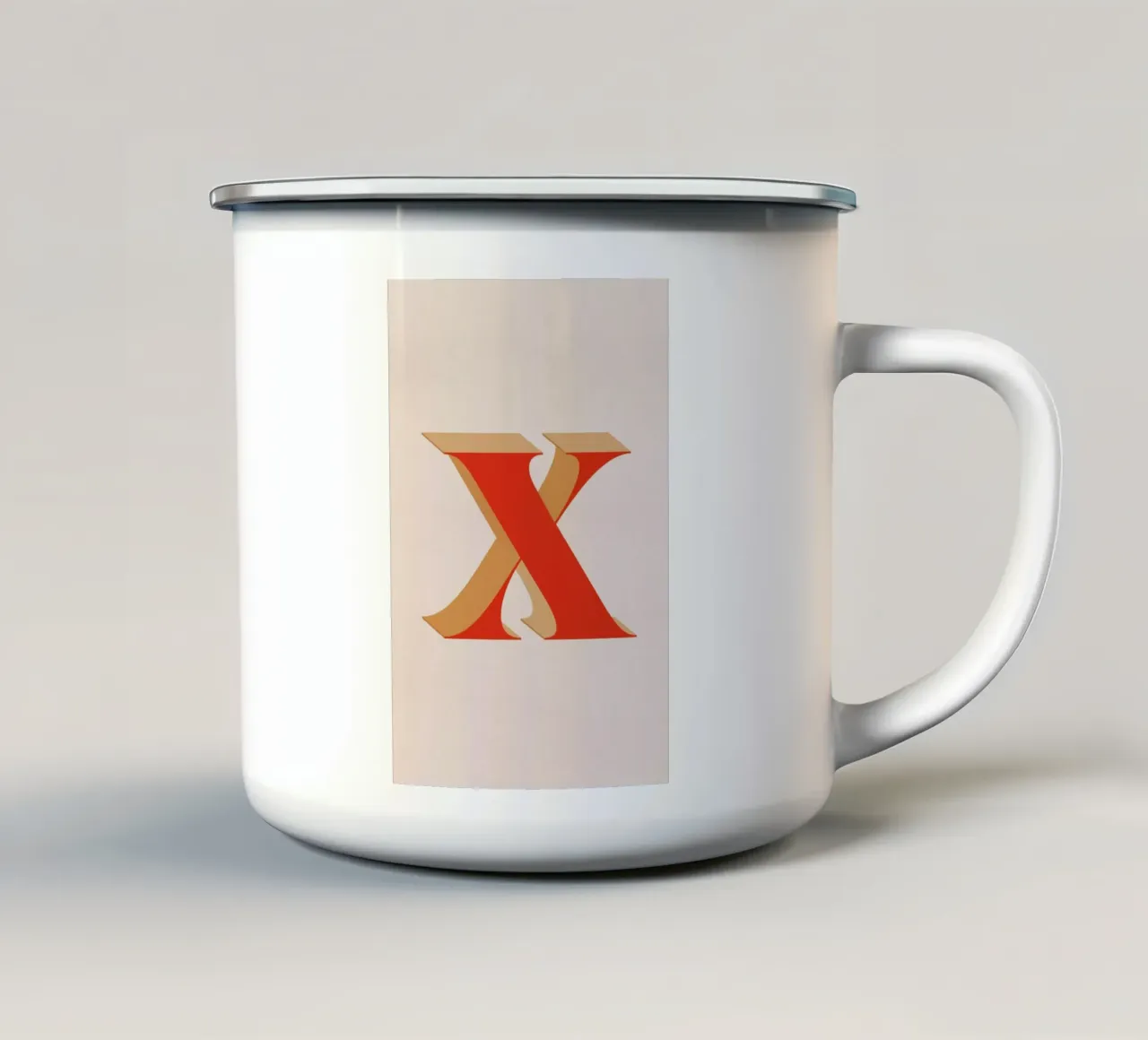 Red X enamel mug by daylight design studio
