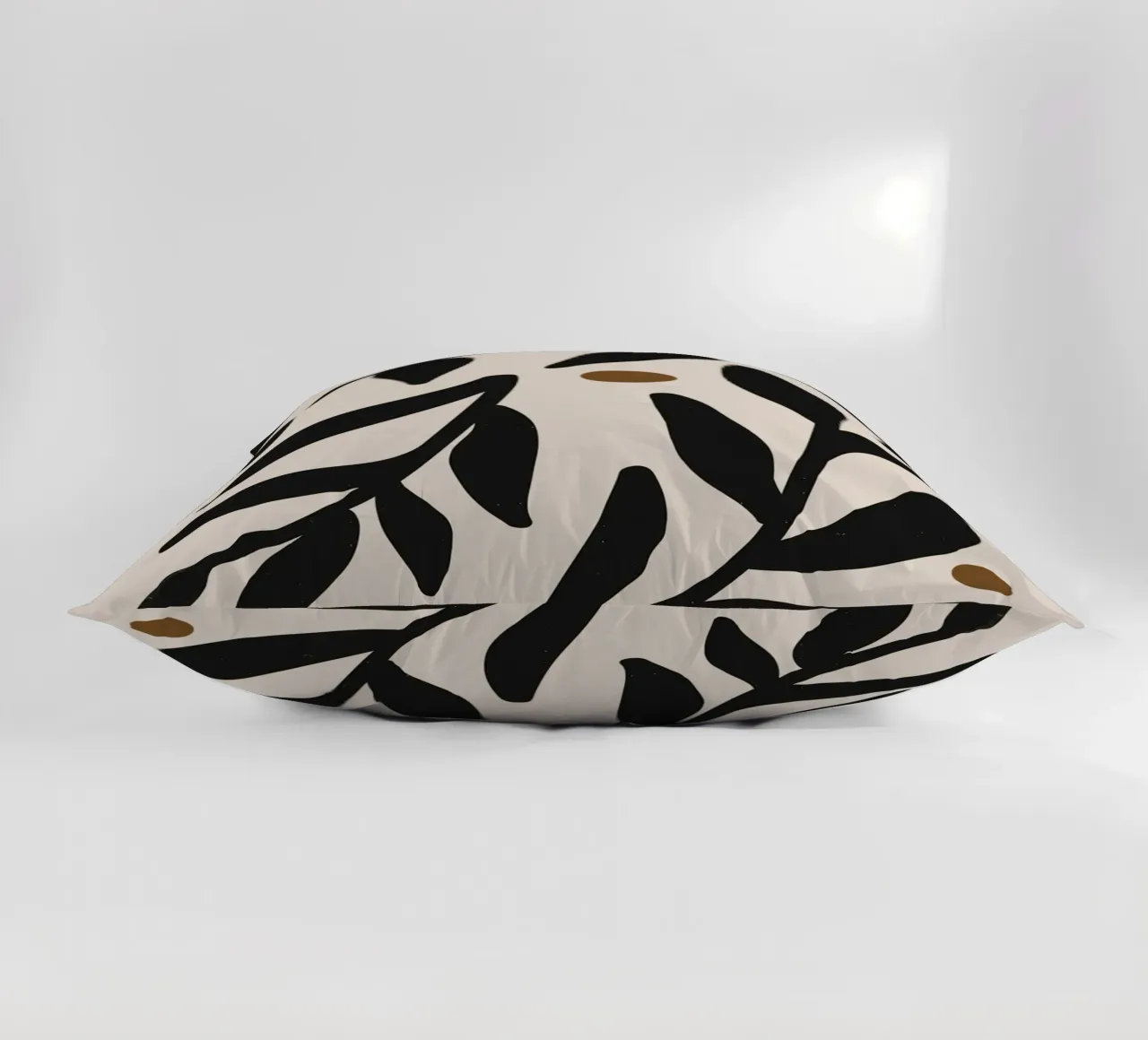 Foglie astratte minimaliste Mid-Century Boho Beige Nero cuscino da This Wild Soul - Illustration
