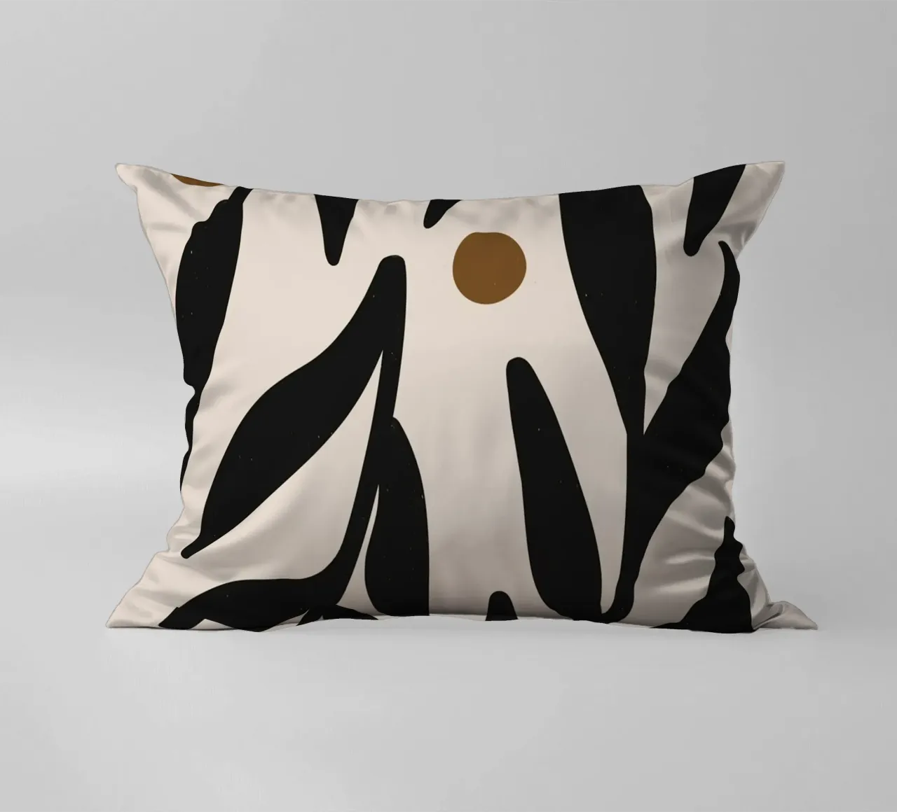 Foglie astratte minimaliste Mid-Century Boho Beige Nero cuscino da This Wild Soul - Illustration