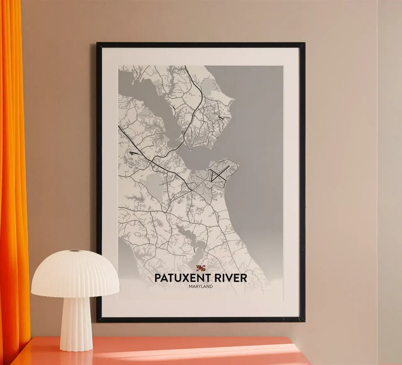 Fiume Patuxent MD poster con telaio in alluminio da Jacob W MICKELSON