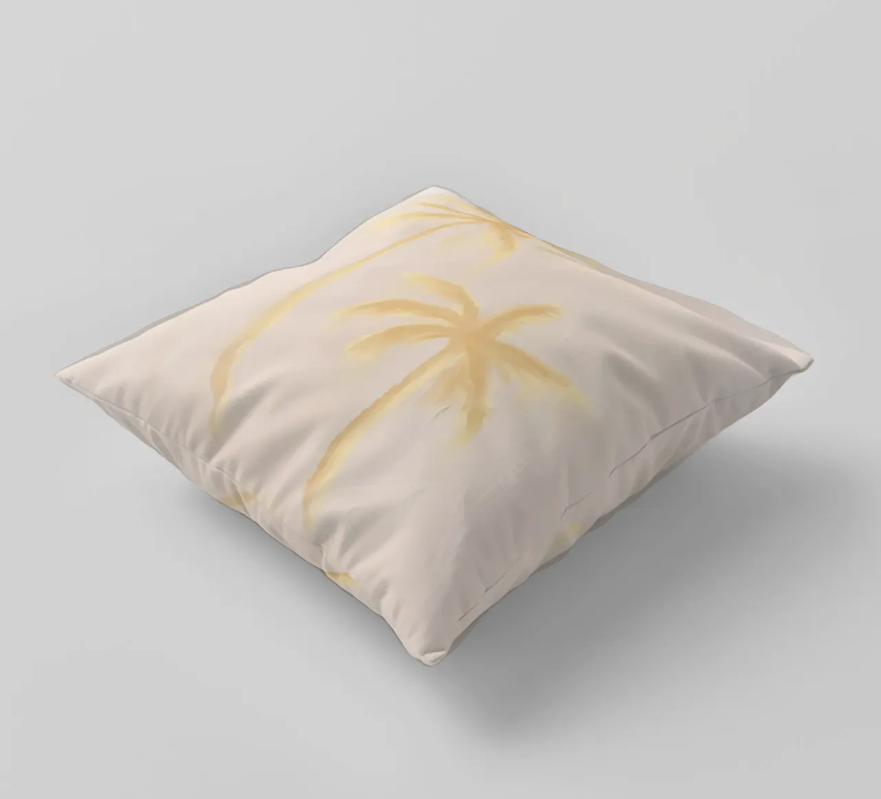 Beige Yellow Boho Palm Trees Abstract Coastal Tropical decorative cushion by This Wild Soul - Illustration