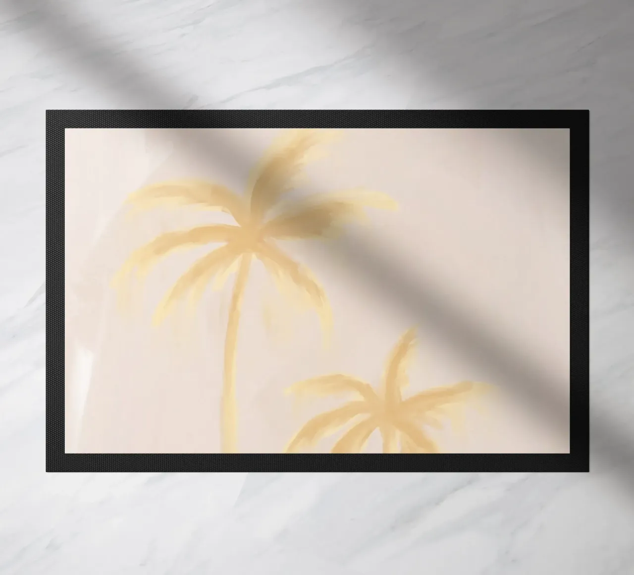 Beige Jaune Boho Palmiers Abstrait Côtier Tropical paillasson de This Wild Soul - Illustration