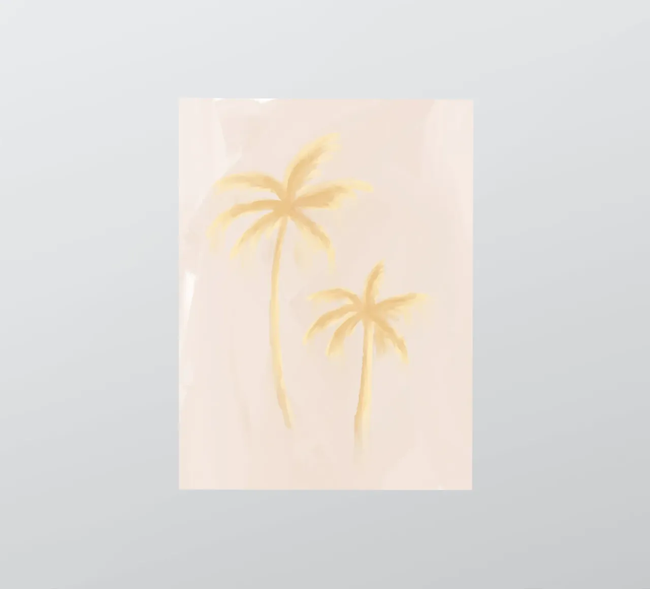 Beige Jaune Boho Palmiers Abstrait Côtier Tropical autocollant de This Wild Soul - Illustration