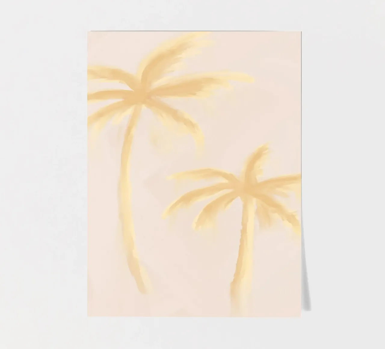 Beige Yellow Boho Palm Trees Abstract Coastal Tropical sticker sheet by This Wild Soul - Illustration