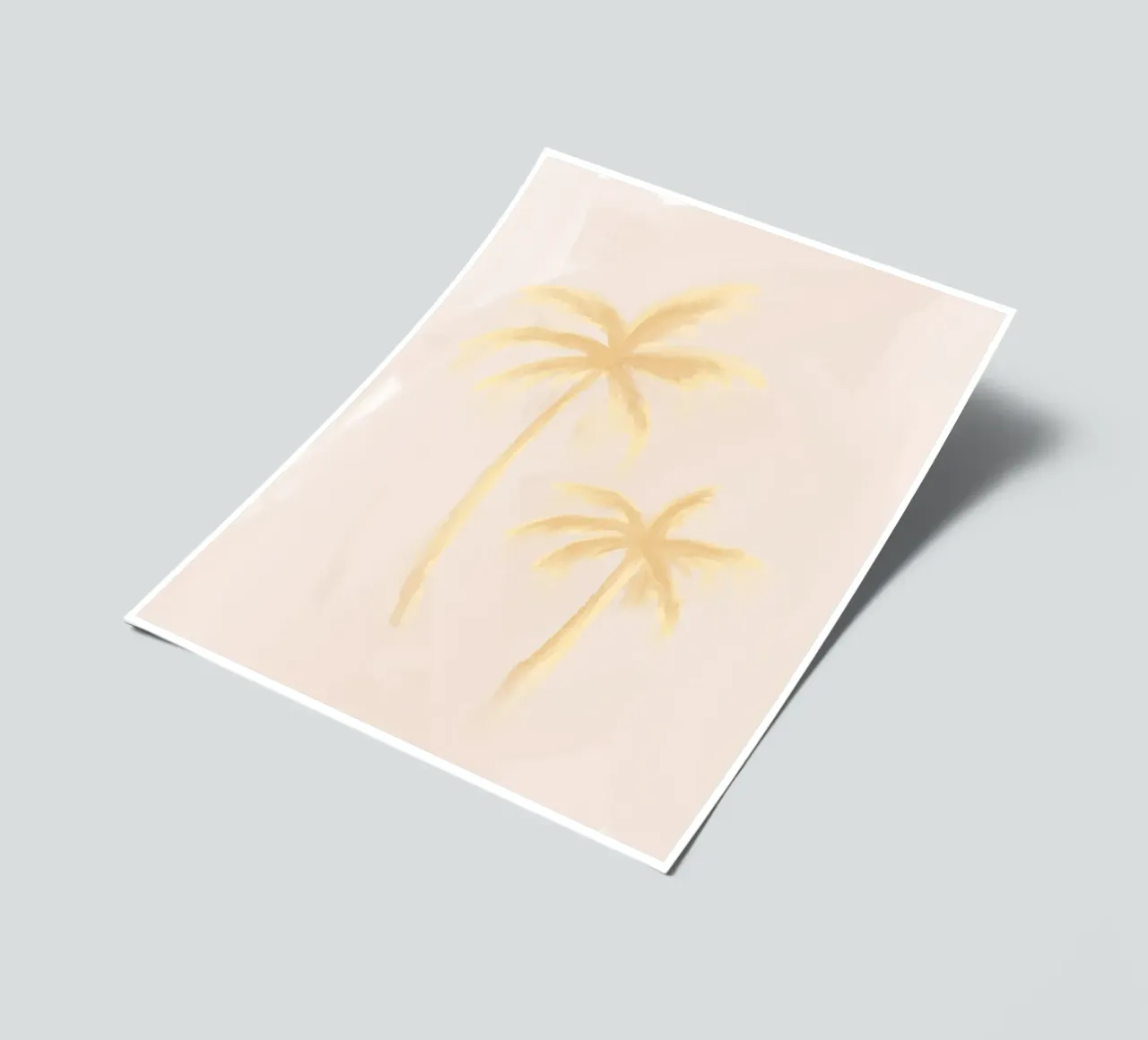 Beige Yellow Boho Palm Trees Abstract Coastal Tropical sticker sheet by This Wild Soul - Illustration