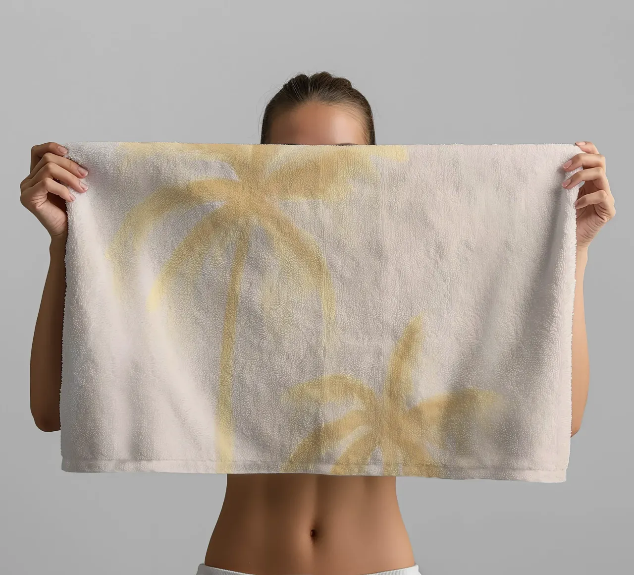 Beige Jaune Boho Palmiers Abstrait Côtier Tropical serviette de bain de This Wild Soul - Illustration