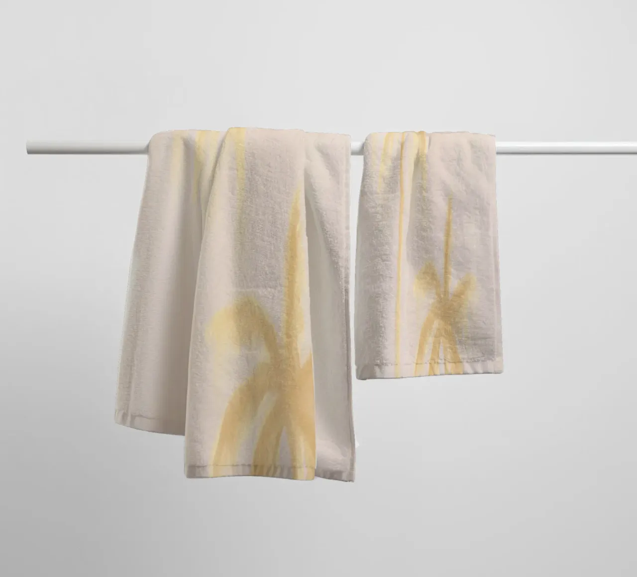 Beige Jaune Boho Palmiers Abstrait Côtier Tropical serviette de bain de This Wild Soul - Illustration