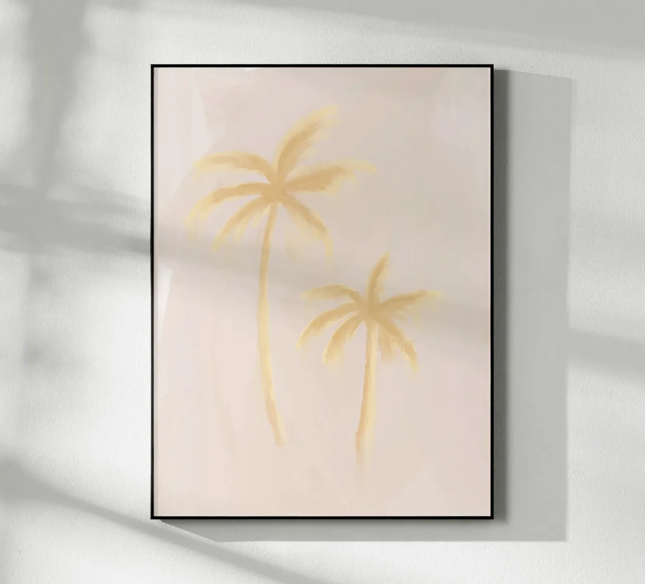 Beige Yellow Boho Palm Trees Abstract Coastal Tropical acrylic glass by This Wild Soul - Illustration