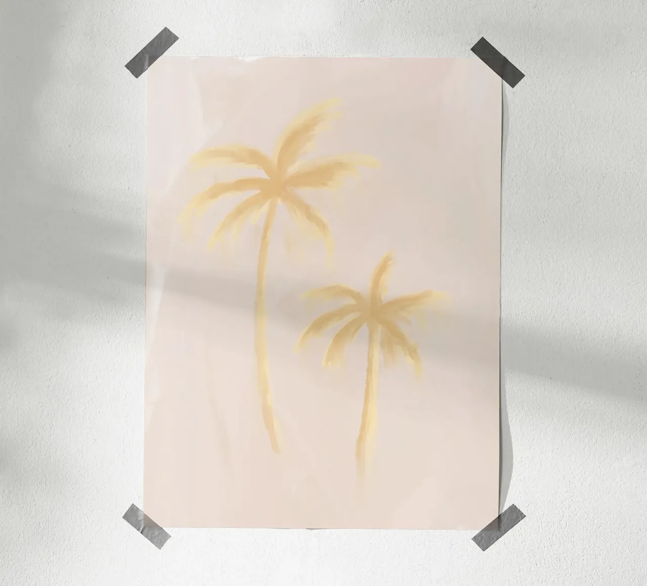 Beige Jaune Boho Palmiers Abstrait Côtier Tropical hahnemühle de This Wild Soul - Illustration