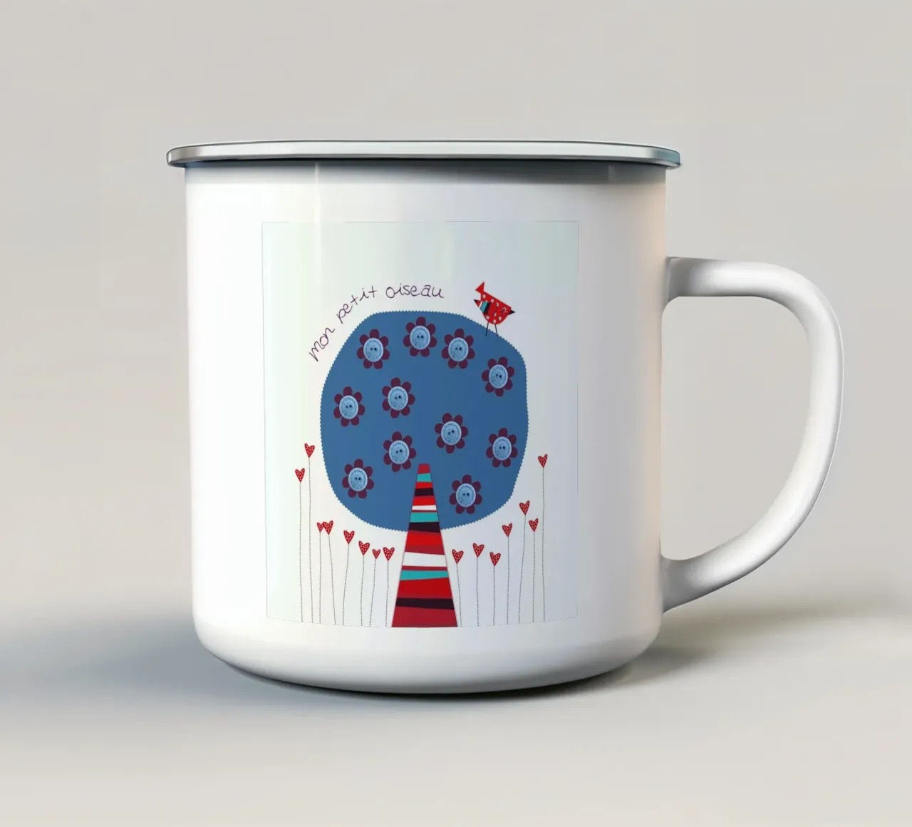 Mon petit oiseau tazza in smalto da JaySan Studio