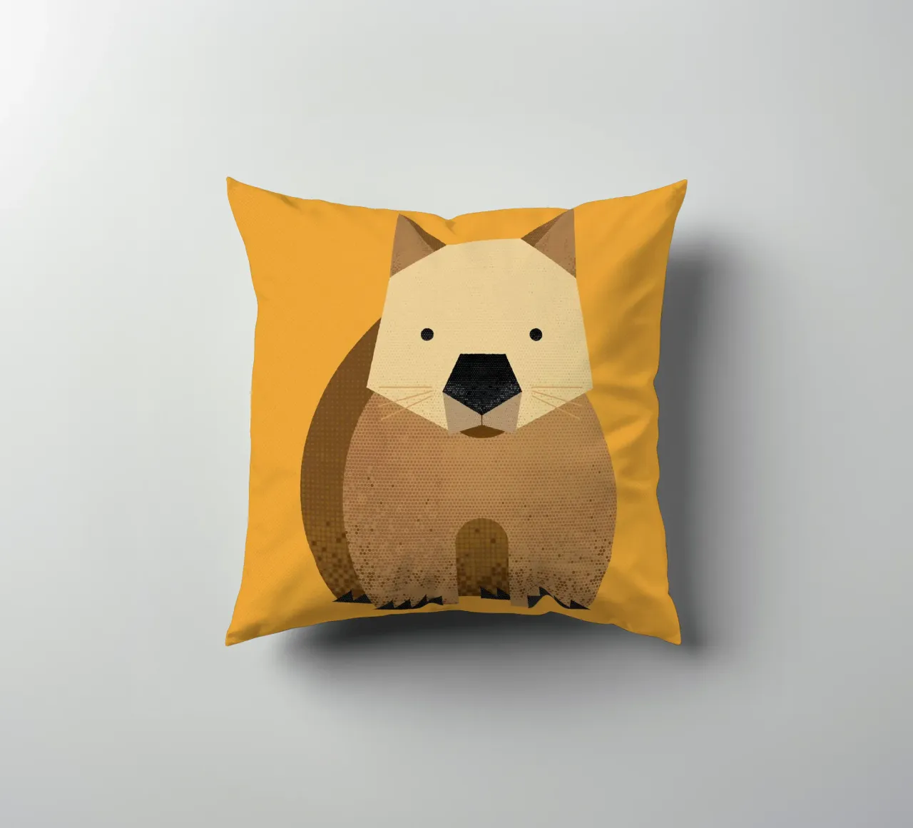 Whimsy Wombat decorative cushion by The Printed Sparrow