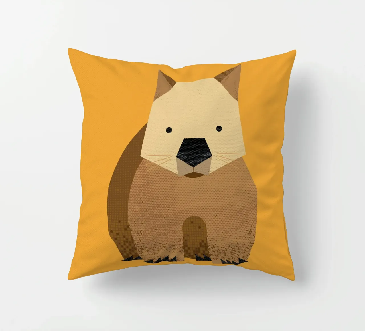 Whimsy Wombat decorative cushion by The Printed Sparrow