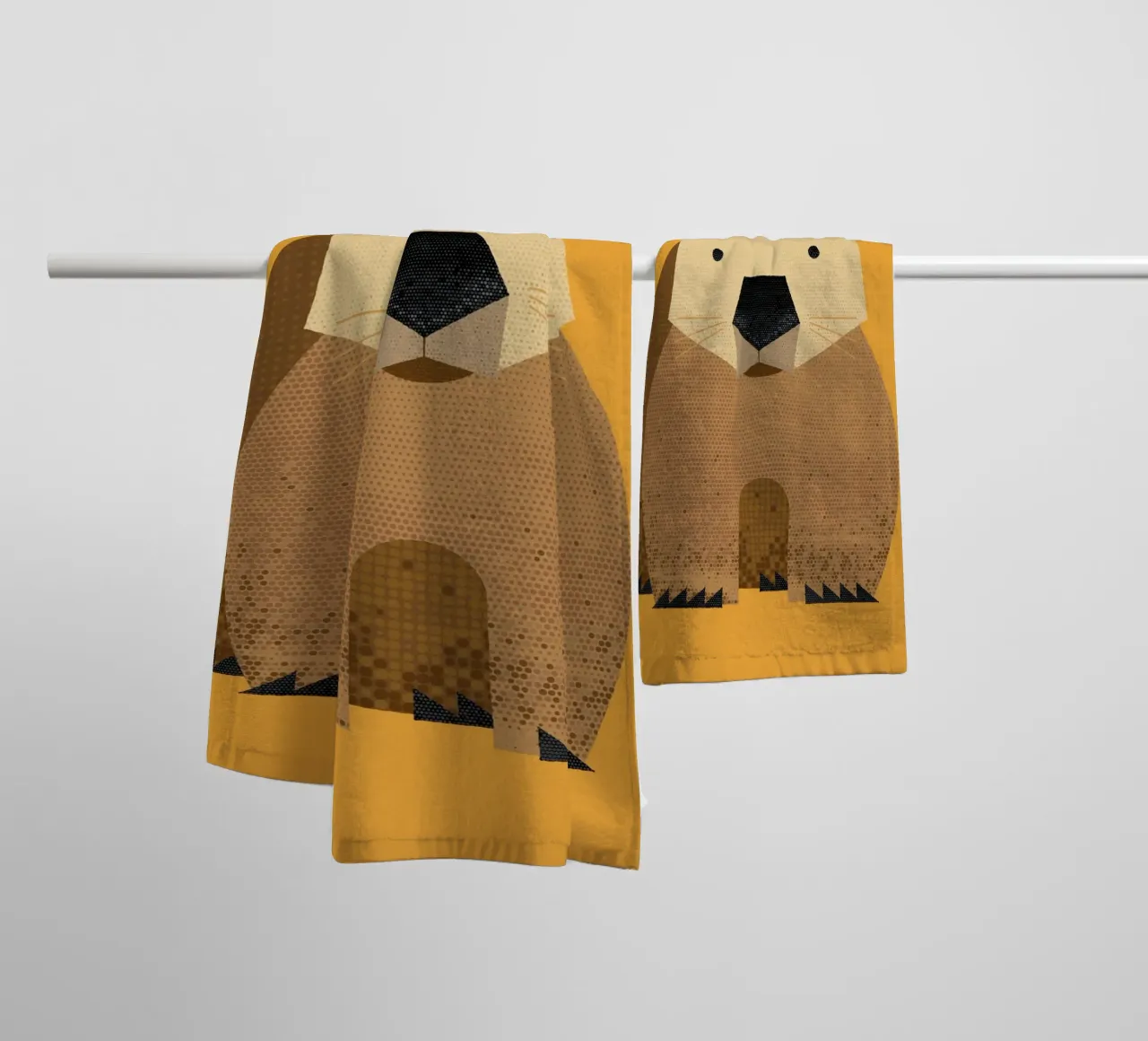 Whimsy Wombat towel by The Printed Sparrow