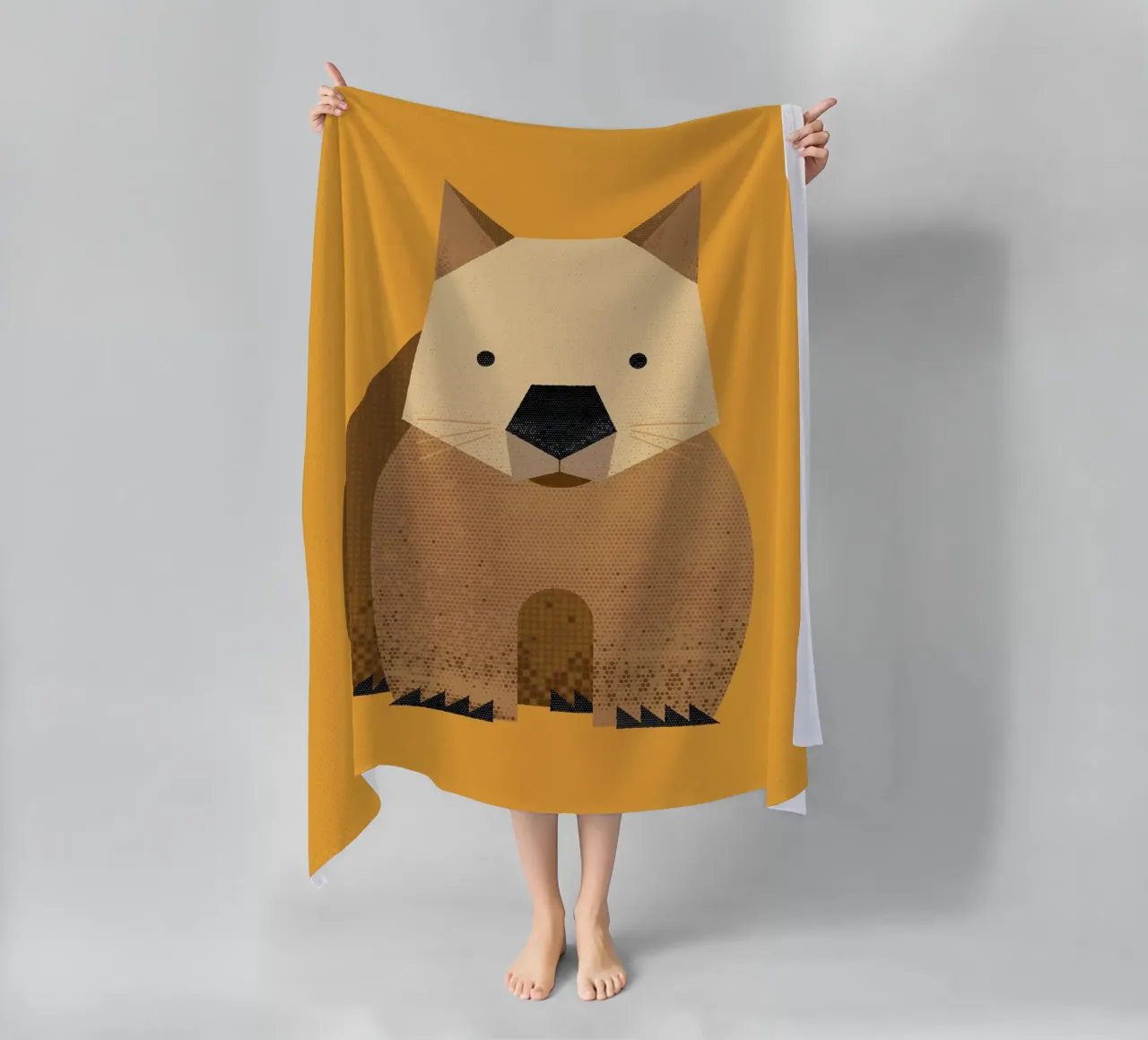 Vombato capriccioso telo mare da The Printed Sparrow