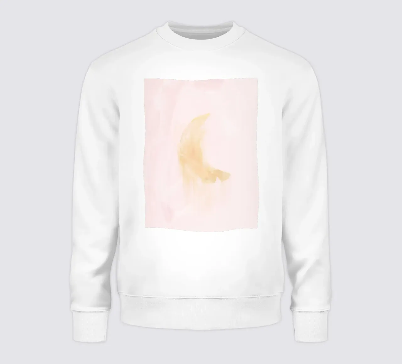Croissant de lune abstrait boho pastel rose et jaune sweat de This Wild Soul - Illustration