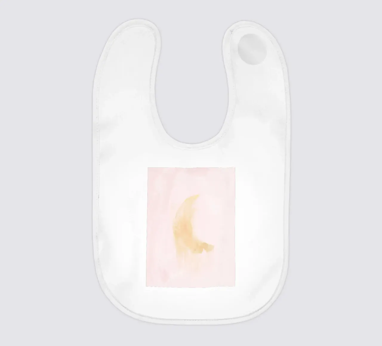 Boho pastel Pink and yellow abstract dreamy crescent moon baby bib by This Wild Soul - Illustration