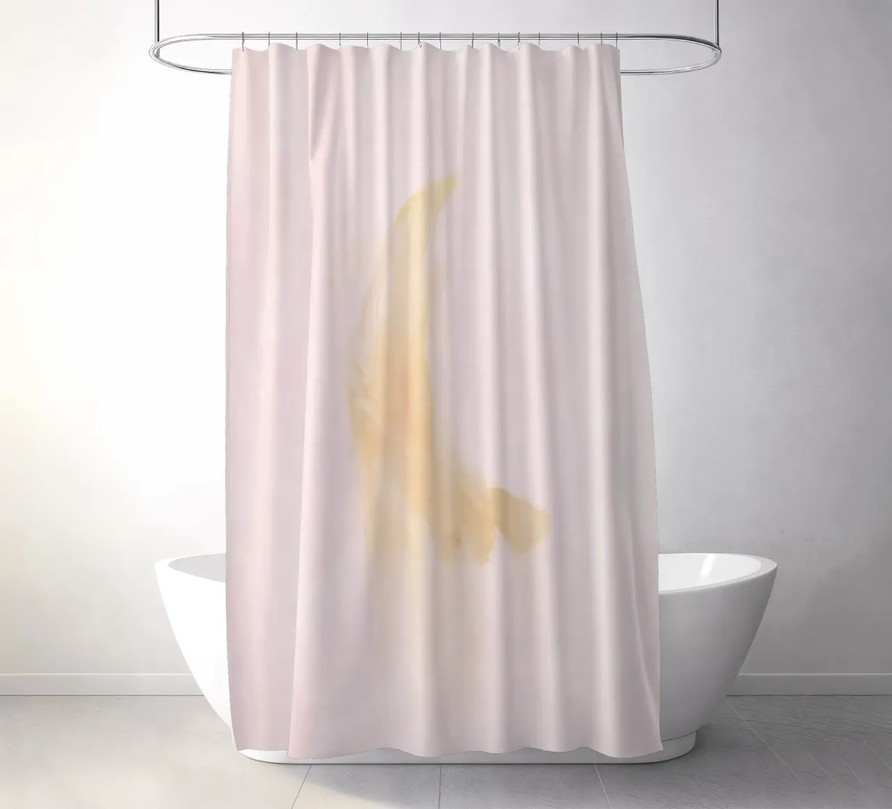 Boho pastel Pink and yellow abstract dreamy crescent moon shower curtain by This Wild Soul - Illustration