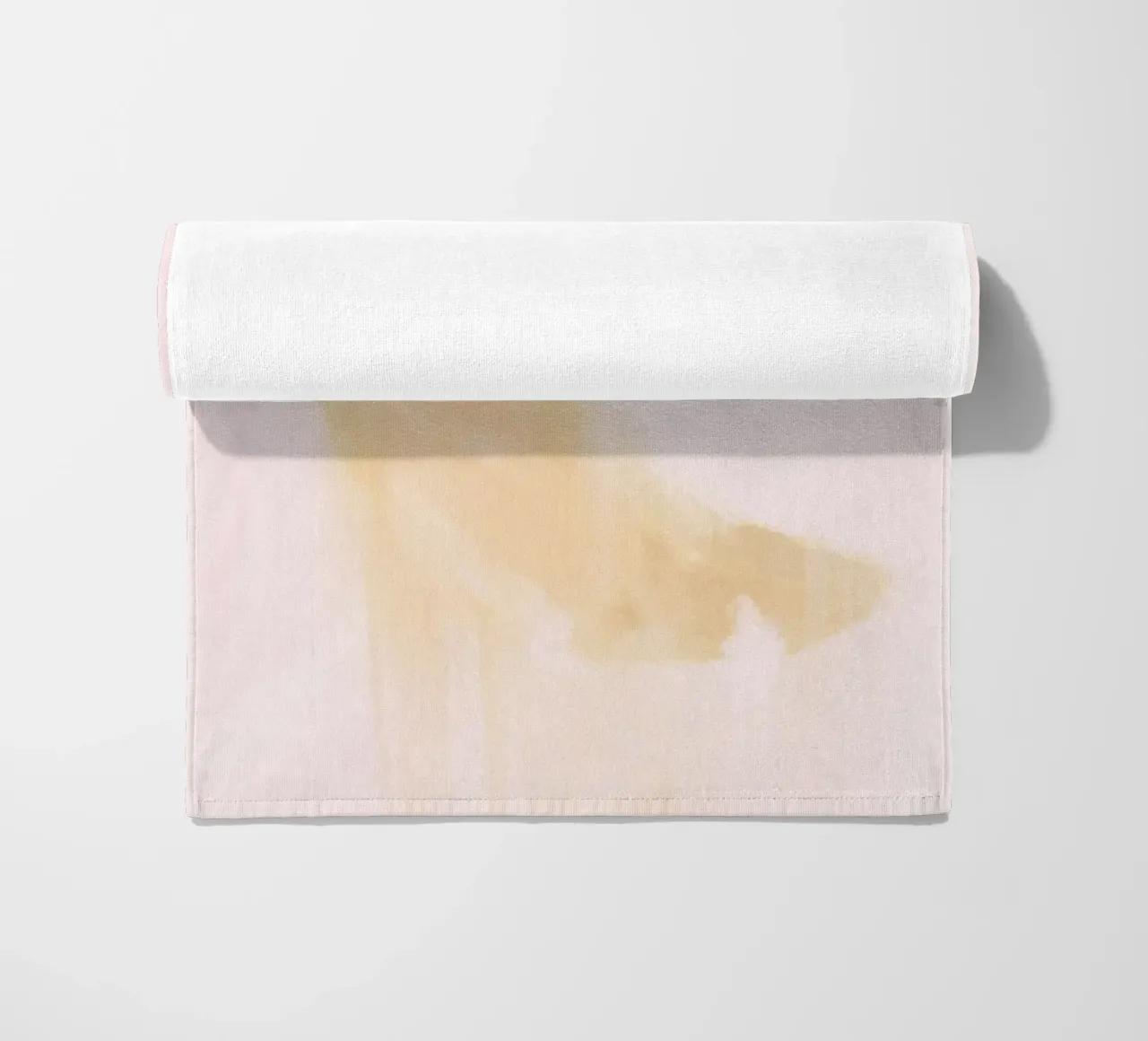 Boho pastel Pink and yellow abstract dreamy crescent moon beach towel by This Wild Soul - Illustration