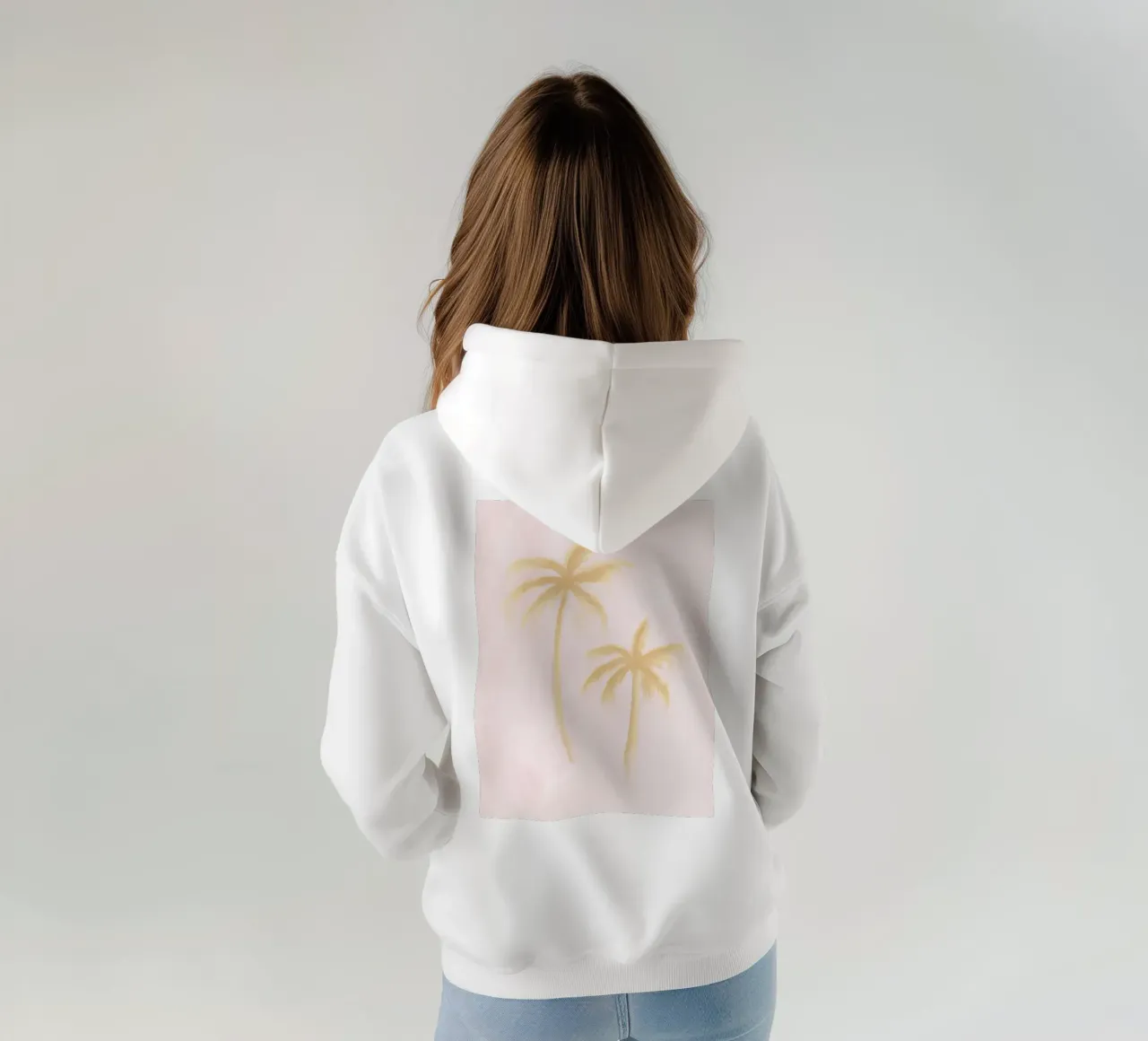 Boho Abstracto Palmera Cocoteros Pastel Rosa Amarillo pintura sudadera con capucha de This Wild Soul - Illustration