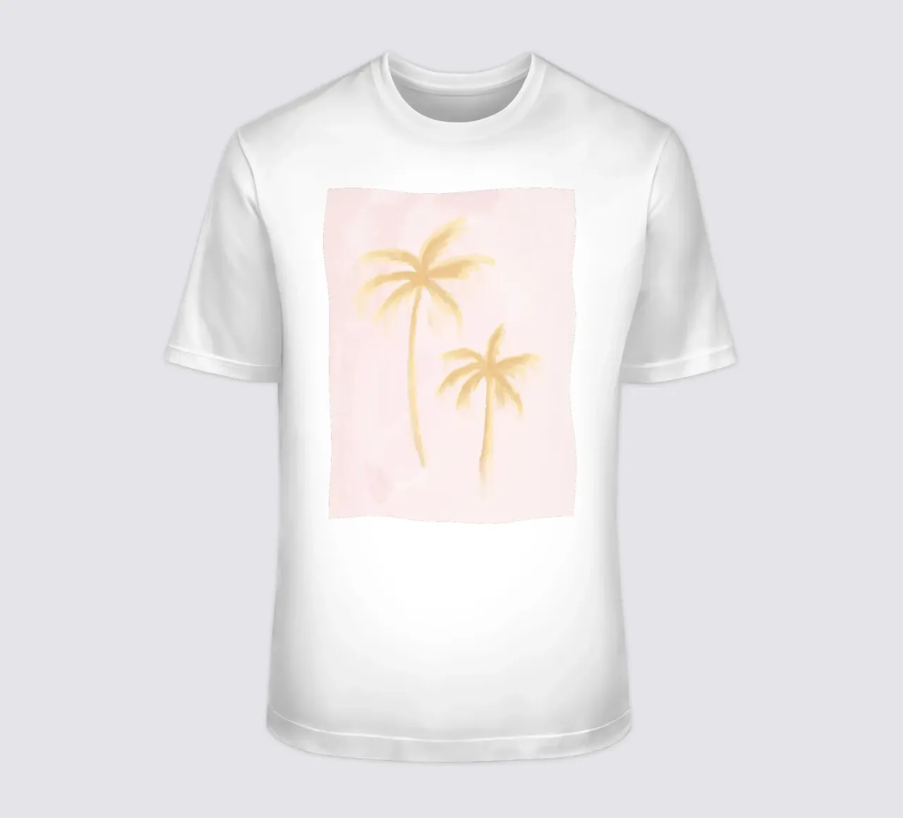 Boho Abstrakte Palme Kokosnussbäume Pastell Rosa Gelb Gemälde T-Shirt von This Wild Soul - Illustration