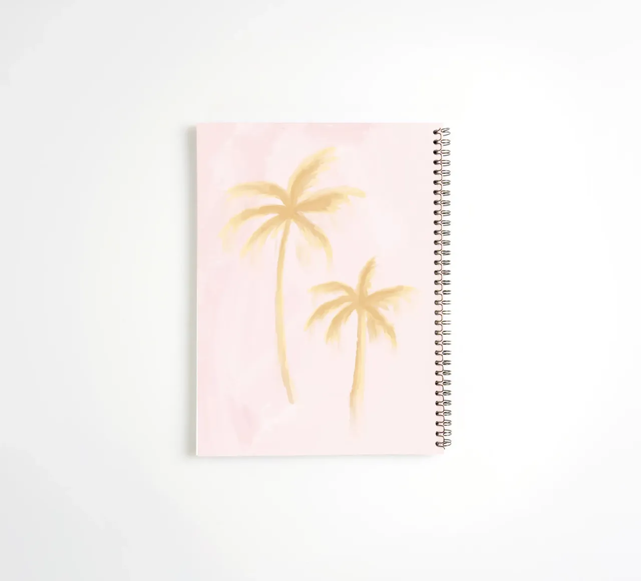 Boho Abstract Palm Coconut Trees Pastel Pink Yellow painting spiral notebook by This Wild Soul - Illustration