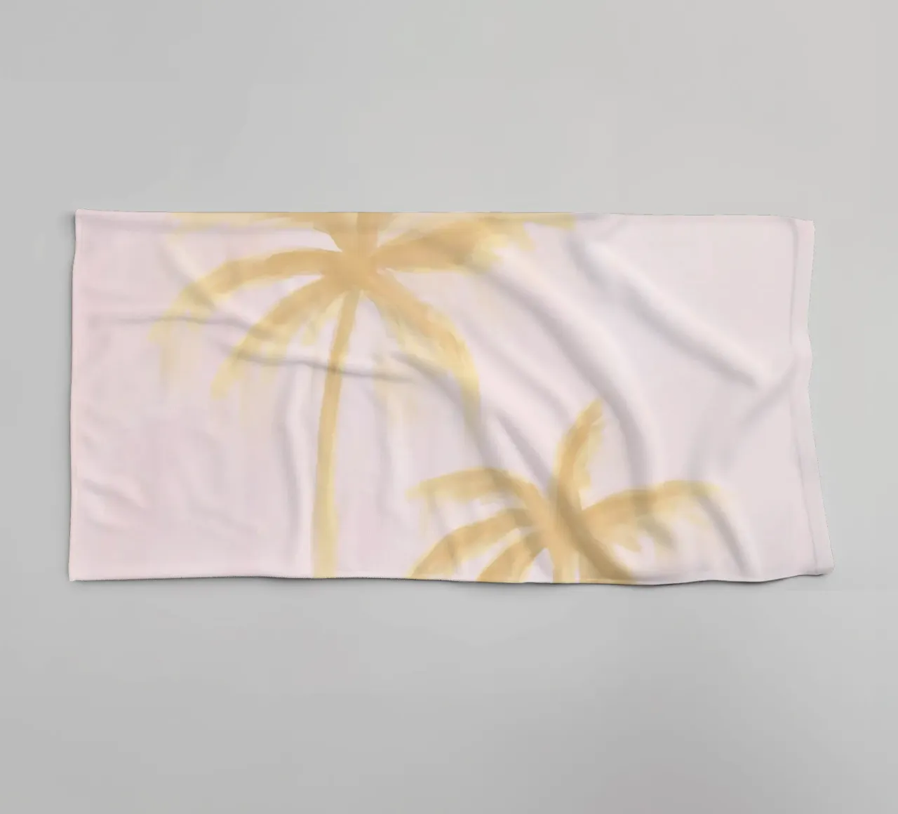 Peinture abstraite Boho Palmiers Cocotiers Pastel Rose Jaune serviette de bain de This Wild Soul - Illustration