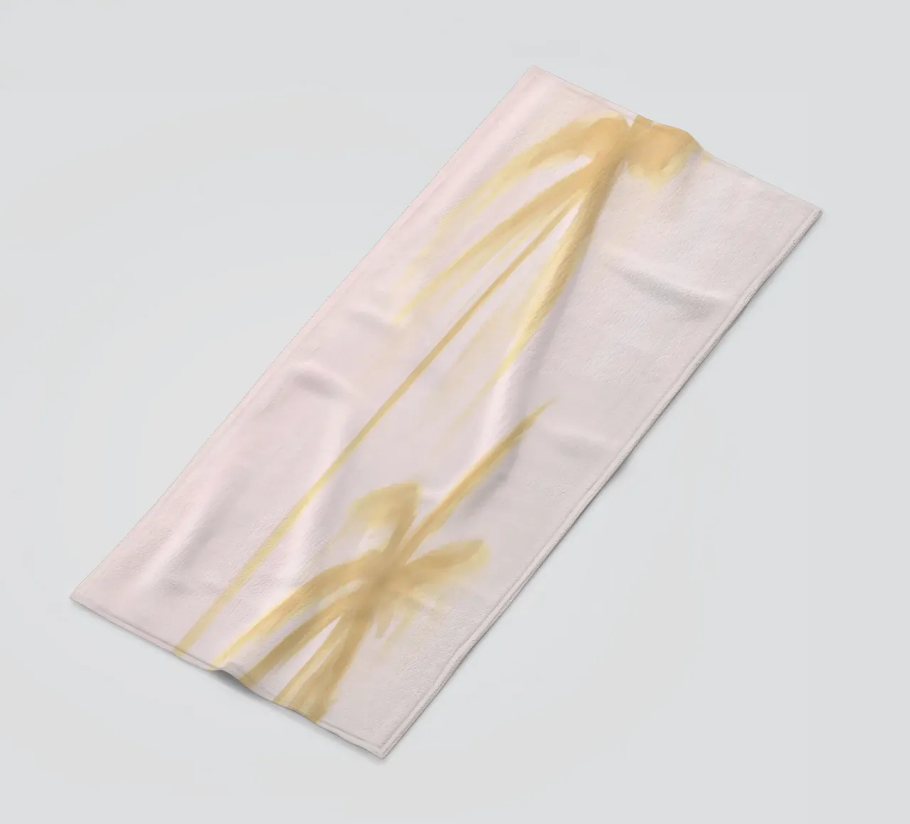 Boho Abstrakte Palme Kokosnussbäume Pastell Rosa Gelb Gemälde Strandtuch von This Wild Soul - Illustration