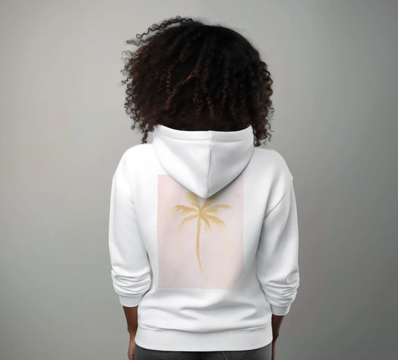 Boho Abstrakte Palme Kokosnussbäume Pastell Rosa Gelb Gemälde Hoodie von This Wild Soul - Illustration