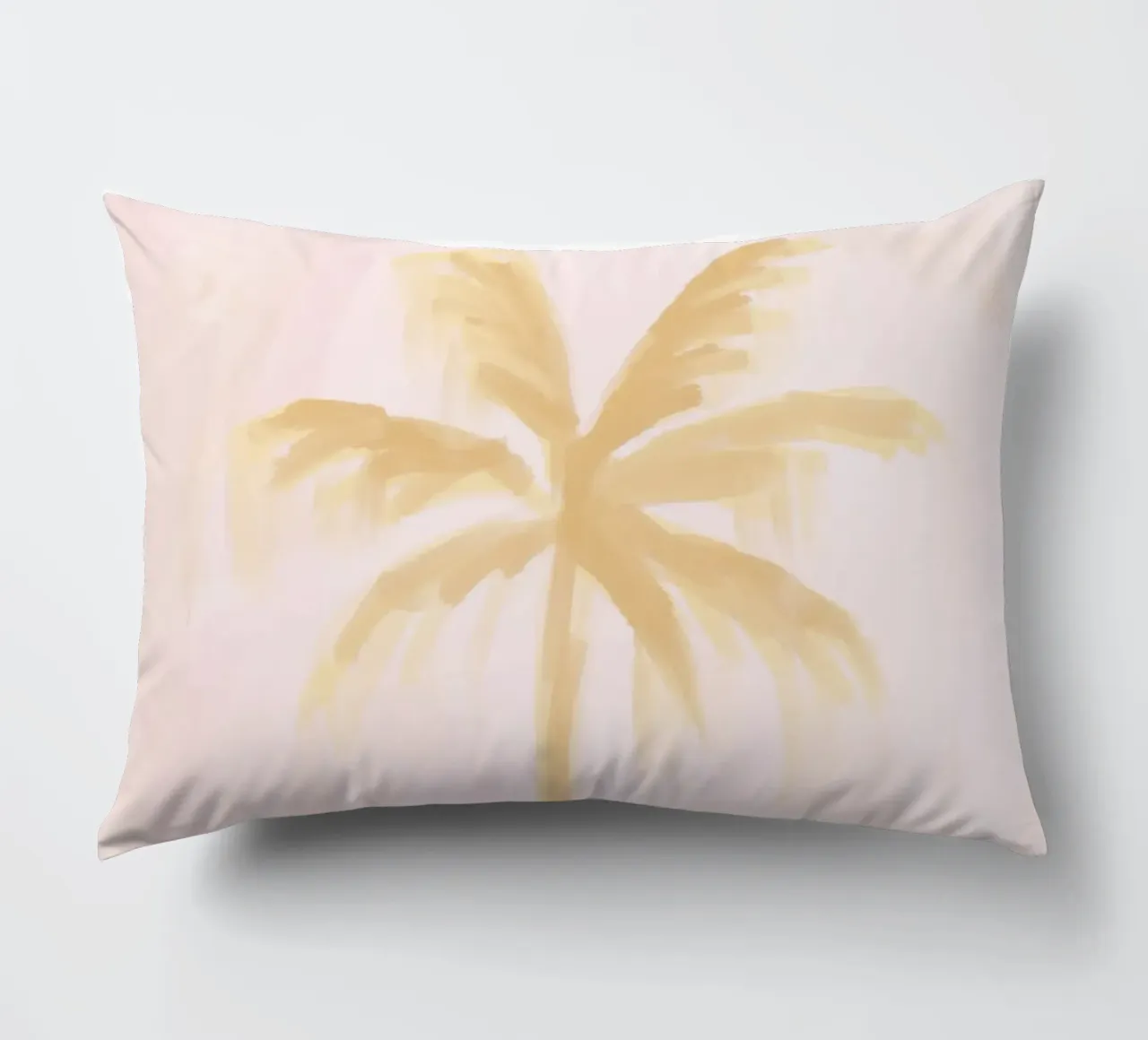 Boho Abstract Palm Coconut Trees Pastel Pink Yellow painting decorative cushion by This Wild Soul - Illustration