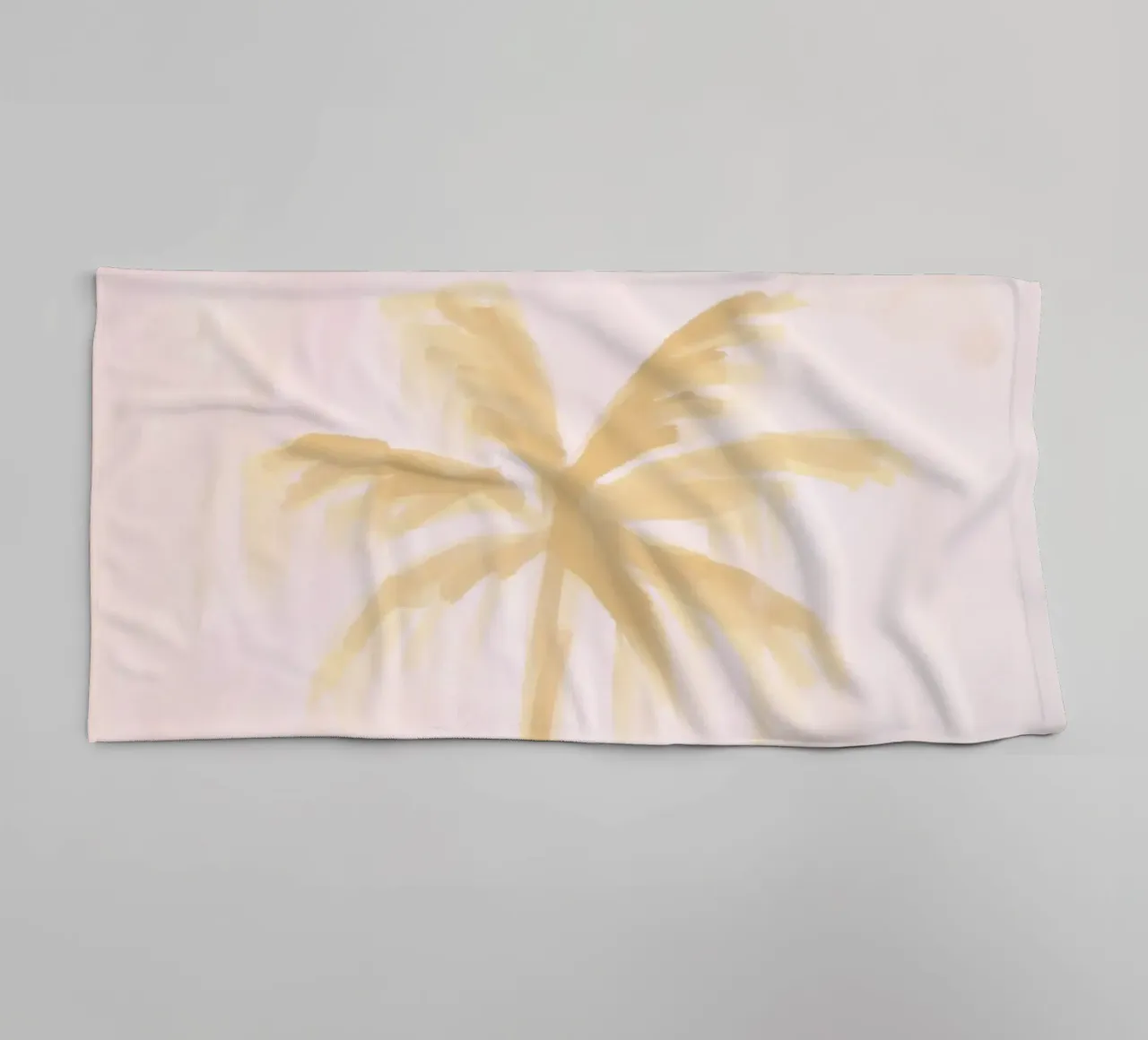 Peinture abstraite Boho Palmiers Cocotiers Pastel Rose Jaune serviette de bain de This Wild Soul - Illustration
