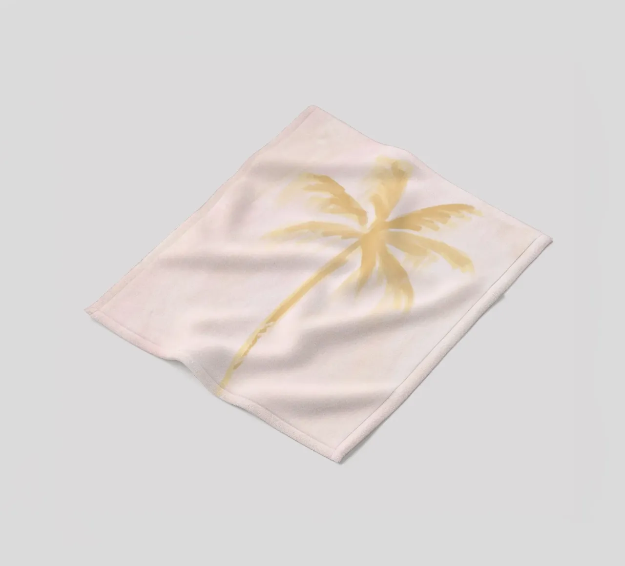 Boho Abstract Palm Coconut Trees Pastel Pink Yellow painting fleece blanket by This Wild Soul - Illustration