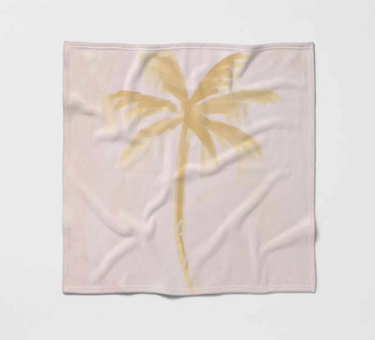 Boho Abstract Palm Coconut Trees Pastel Pink Yellow painting fleece blanket by This Wild Soul - Illustration