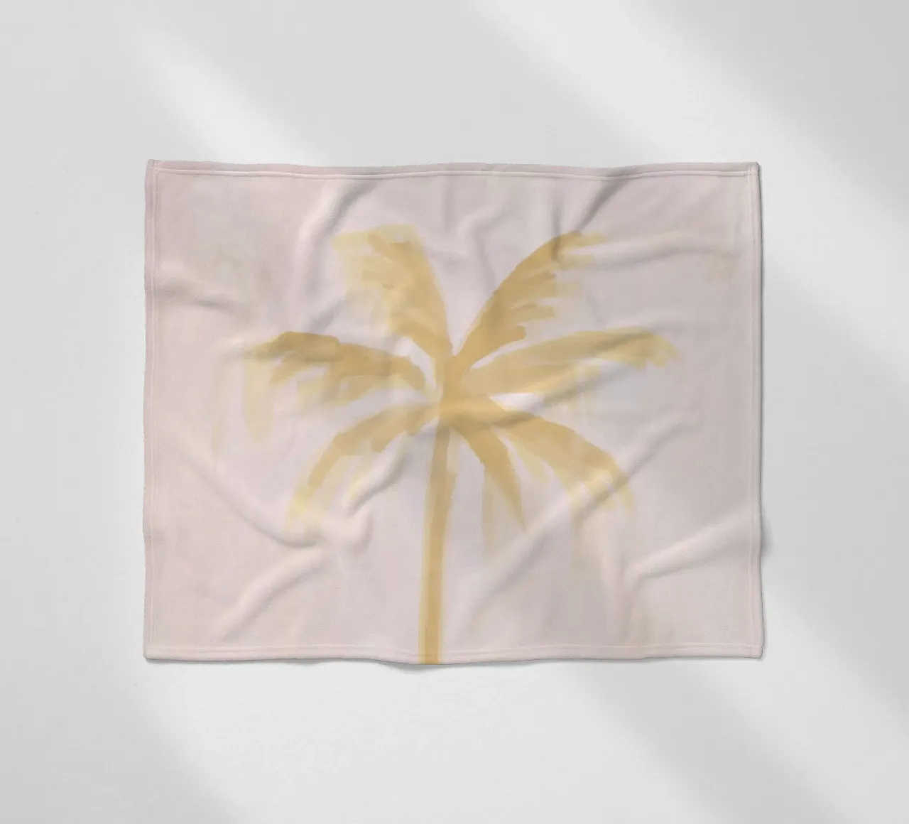 Boho Abstract Palm Coconut Trees Pastel Pink Yellow painting fleece blanket by This Wild Soul - Illustration