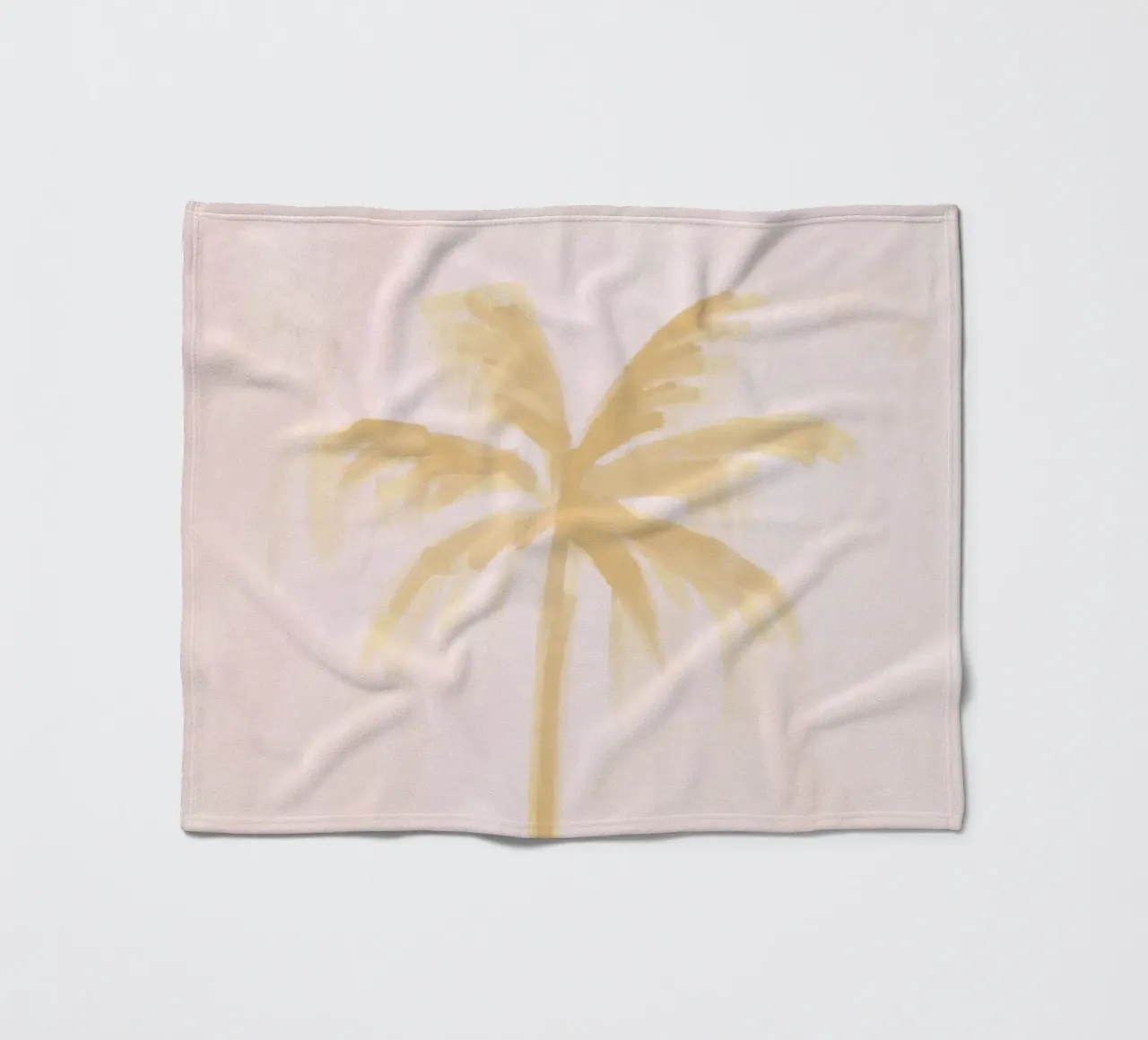 Boho Abstract Palm Coconut Trees Pastel Pink Yellow painting fleece blanket by This Wild Soul - Illustration