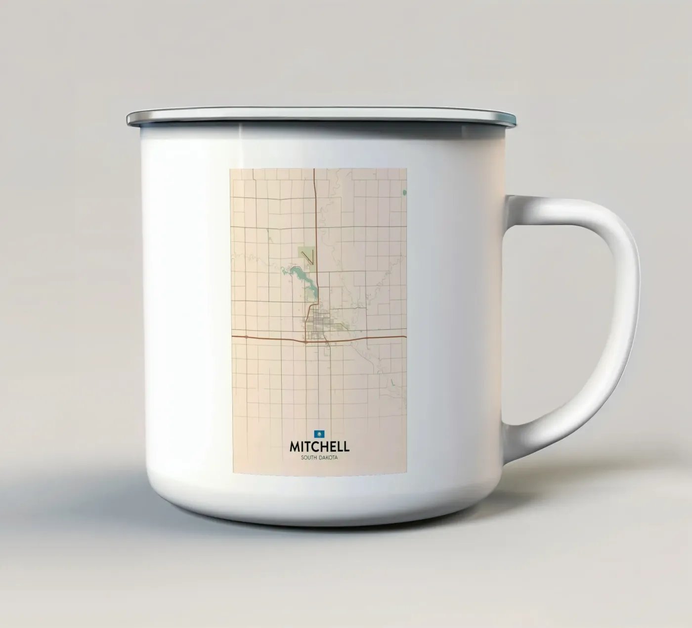 Mitchell SD enamel mug by Jacob W MICKELSON