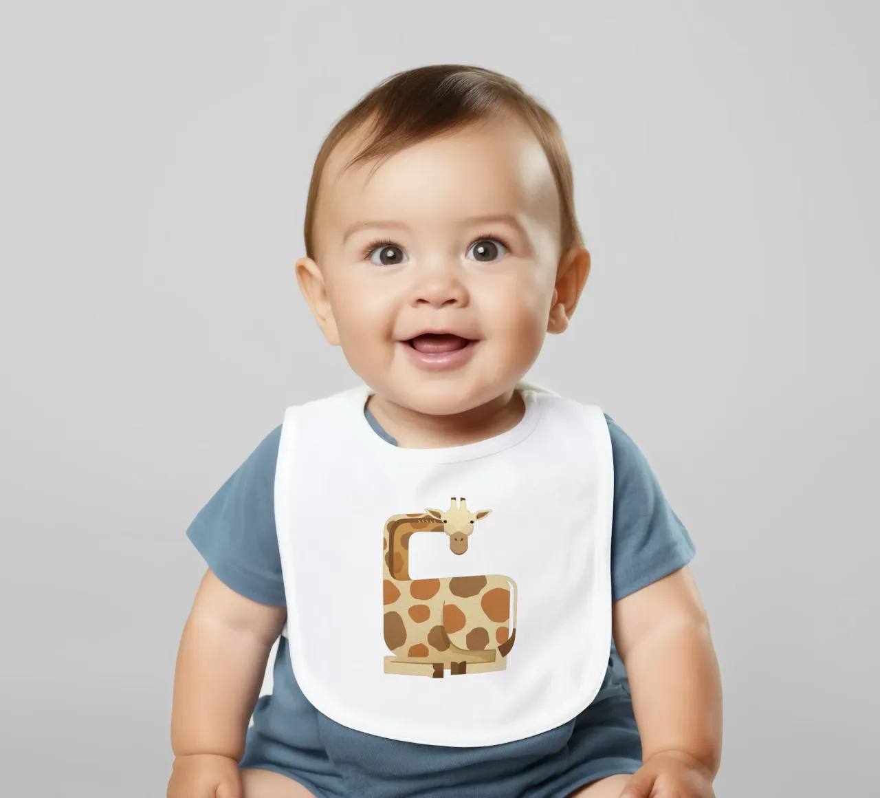 Whimsy Giraffe bavaglino da The Printed Sparrow