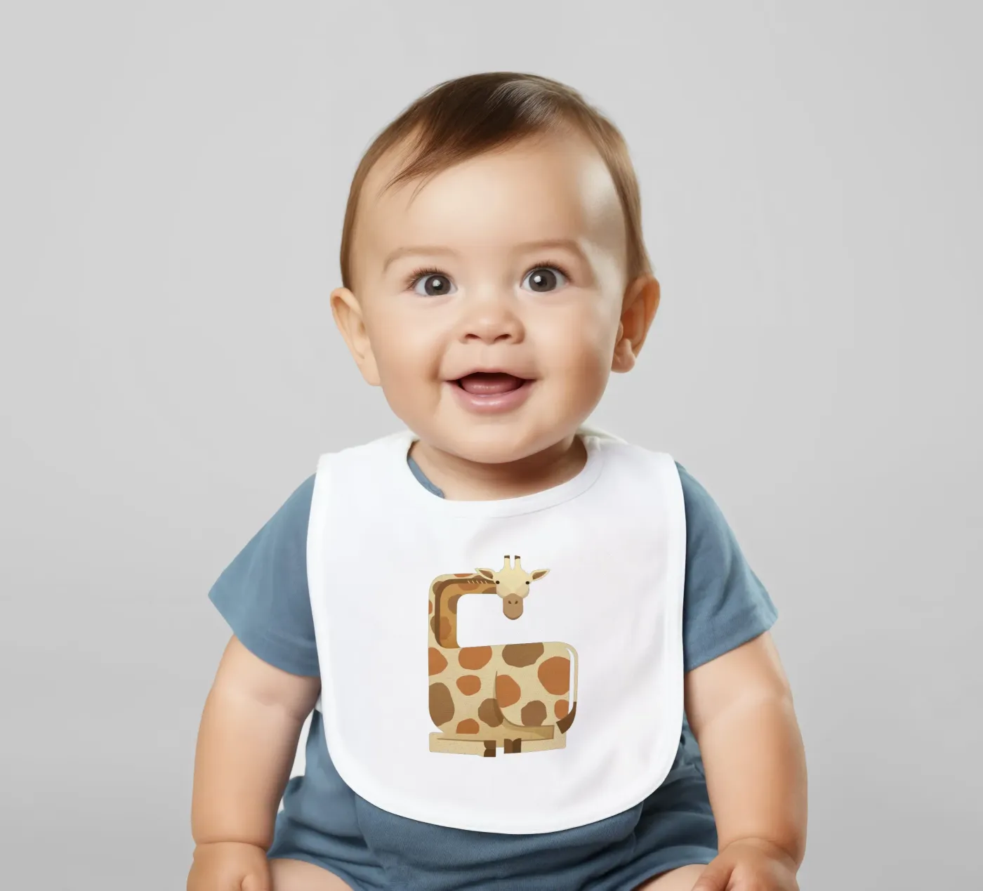 Whimsy Giraffe bavaglino da The Printed Sparrow