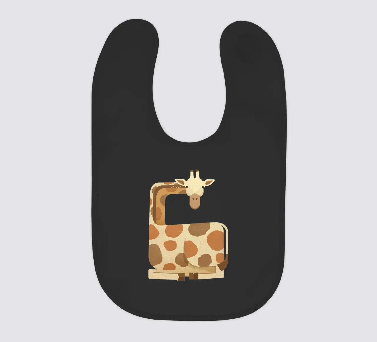Whimsy Giraffe baby bib by The Printed Sparrow